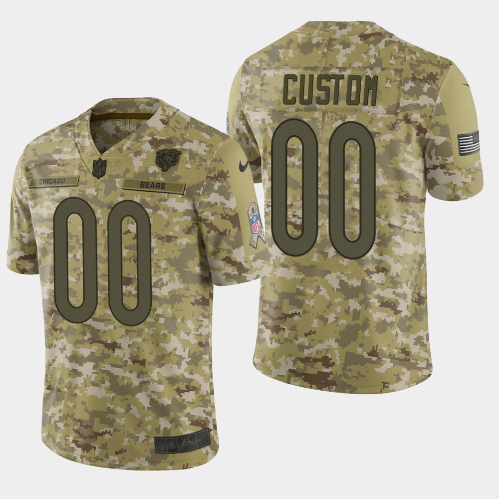 Men's Chicago Bears Customized Camo Salute To Service NFL Stitched Limited Jersey
